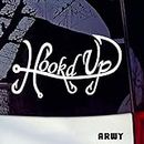 ARWY car Sticker Hooked Up Hooked Up Fishing Vinyl Decal for Car Hood Motorcycle Funny Sticker Car Styling Truck Decals Fishing Hunting Sports