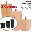 4Pcs Wooden Furniture Legs + Pads Turned Feet Lounge Couch Sofa Cabinet Raw sl