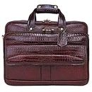 Da leather villa LV Leather laptop messenger and shoulder bags for men made in genuine leather (Croc Brown)