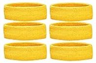 Unique Sports Headbands Team Pack of 6, Unisex-Adult, Unique sports Headbands Team Pack of 6, HB-6-GD, Gold, One Size