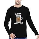 TVP Fashions Graphic Printed Men Tshirt I Make Beer Disappear Cotton Printed Round Neck Full Sleeves Beer, Drink, Alcohol Tees and Tshirts (Black_Large)