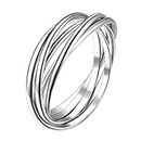 Suplight 925 Stelring Silver Fidget Rings for Women Band Rolling Ring Size 5