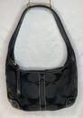 COACH Purse Black Jacquard & Leather Shoulder Bag   #11289