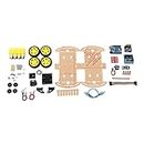 Kit de Chasis de Coche Robot Inteligente, Compartimentos de Batería PCB con Interruptor y Batería 4 AA, Se Pueden Formar Sistemas, Chasis de Coche Robot para 4WD DIY