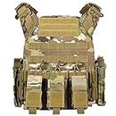 GLORYFIRE Tactical Vest Quick Release Airsoft Vest Adjustable Breathable Military Vest Weighted Vest for CS/Training 5.56&7.62