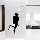 GADGETS WRAP Diving Diver Wall Art Decals for Office Decoration, fire Extinguisher Costume Vinyl Wall Sticker for Wall Decoration Office Mural