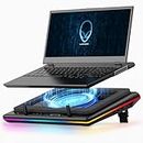 llano 2023 New Gaming Laptop Cooling Pad with Powerful Turbofan, RGB Cooler Radiator Infinitely Variable Speed, Touch Control, LCD Screen, 3-Port USB, Seal Foam for Rapid 15-19in (V12)