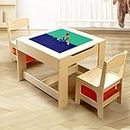 Kidbot Kids Table and Chair Set Wooden Childrens Multifunctional Desk Activity Play Centre