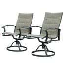 Patio Dining Swivel Chairs Set of 2,Metal Steel Chair with Textilene Mesh Fabric,Outdoor Chair for Outside Backyard(2 Chairs)