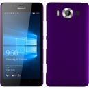 Custodia rigida per Microsoft Lumia 950 custodia viola gommata + 2 pellicole protettive