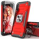 IDYStar Galaxy A10E Case with Screen Protector, Galaxy A10E Case, Shockproof Drop Test Cover with Car Mount Kickstand Lightweight Protective Cover for Samsung Galaxy A10E, Red