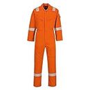 Portwest FR21 Lightweight Anti-Static Flame Resistant Overall 210g Orange, XL