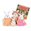 Li'l Woodzeez – Hoppingoods Rabbit Family – Set of 4 Collectible Posable Bunny Figures with Storybook – Pretend Play Doll Figures – Gift Toy for Kids Age 3+