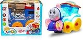 SHRI SAI TRADERS Funny Loco, Musical Train Engine Toy for Kids and Toddlers, Bump and Go Action Musical Train Toy with 4D Light