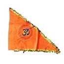 Lookat OM Print Flag Jhanda Or Dwajh for Sunderkand Orange Triangle Temple Outdoor Flag Om written Orange Flag | Flag for Temple (20 X 24 X 36) Inch pack of 1