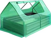 Quictent Galvanized Steel Raised Garden Bed Planter Kit Box with Greenhouse