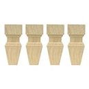 LC LICTOP 150mm/5.91" Solid Wood Furniture Legs Replacement Sofa Table Cabinet TV Stand Dresser Wood Legs Square feet 4pcs