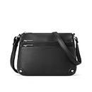 WESTBRONCO Crossbody Bags for Women, Medium Size Shoulder Handbags, Satchel Purse with Multi Zipper Pocket, Black, Sturdy,stylish
