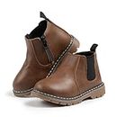 Miamooi Toddler Girls Boys Combat Ankle Boots Little Kid Waterproof Outdoor Chelsea Fall Booties Leather Comfort Shoes (Toddler/Little Kid)