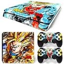 Whole Body Protective Vinyl Skin Decal Cover Compatible with Playstation4 PS4 Slim Console Anime DBZ Goku Z Series Include Two Free Wireless Controller Stickers (ZS)