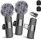 Mini Mic Pro New 2024 Professional Wireless Lavalier Microphone for iPhone 15 Pro Max, iPad, Android - 2 Pack Noise Canceling Crystal Clear Recording with USB-C, Live Streaming, YouTube, TikTok