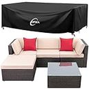 Kipiea Patio Furniture Covers Waterproof Winter, Heavy-Duty 420D Outdoor Patio Table Set Covers, Rectangular Outdoor Sectional Couch Covers (78" L x 58" W x 28" H)