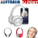 Wired Headphones Bass HiFi Stereo Over Ear Headset Earphone Noise Cancelling AU
