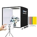 PULUZ Mini Photo Studio Light Box, Shooting Tent kit, Portable Folding Photography kit with CRI >95 96pcs LED + 6 Kinds Double- Sided Color Backgrounds for Small Size Products Black