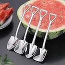 Aliotech Dessert Spoon Set, 4 Pcs 4.8" Shovel Shape Stainless Steel Spoons, Ice Cream Fruit Spoon for Home, Kitchen or Restaurant by Aliotech