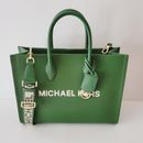 Michael Kors Mirella Medium EW Tote Crossbody Shopper Bag Fern Green Leather