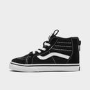 Zapatos informales para niños pequeños Vans Sk8-Hi con cremallera negros/blancos 00XG5Y28 001