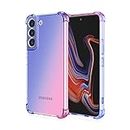 DEFBSC Gradient Case For Samsung Galaxy S22, Gradient Color Phone Case Ultra Slim Crystal Clear Protective TPU Bumper Back Cover for Samsung Galaxy S22 - Blue Pink
