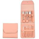 ALEEIK Good-Looking Foldable Stainless Steel Nail Clipper Set, 16PCS Personal Nail Care Beauty Tool with PU Leather Folding Bag