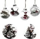 Glamifirsto -4 Piece Christmas Balls Ornaments Clearance, 3 inch Clear Christmas Tree Hanging Ornaments for Christmas and Wedding Party Decoration