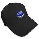 Baseball Cap Sport Curling Stone Gear Embroidery Other Acrylic Hats for Men & Women Strap Closure Black Design Only