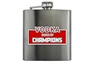 Fiaschetta in acciaio inox con scritta "Vodka: The Drink of Champions", a colori, per compleanno, Natale, feste, ideale per uomini e papà