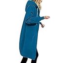 Oversized Hoodies for Women Zip Up Knee Length Tunic Sweatshirts Casual Long Sleeve Spring Hooded Jackets with Pocket