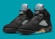 Nike Air Jordan 5 Retro Aqua Shoes Men’s Size US 9 NEW ✅ Sneakers Black Blue