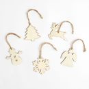 Set of 25 Paintable Wooden Christmas Ornaments for kids