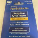 Verizon to Walmart Family Mobile Starter Kit Bring Own Phone Sim Card 3/1 New