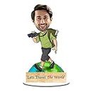 Foto Factory Gifts Personalized Caricature Gifts for men Traveller/World Explorer (wooden 8 inch x 5 inch) CA0202