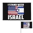 Hrippy 3x5ft American Israel National Friendship Flag American I Stand with Israel USA Flag Double-Side Flag for Outdoor Garden Yard