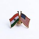 The Flag Shop India-USA Cross Flag Brass Lapel Pin/Brooch/Badge for Clothing Accessories
