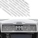 10PCS Bling Car Vent Outlet Trim, Rhinestone Car Air Conditioner Decoration Strip for Women and Girls, Diamond Auto Interior Accessories for Most All Straight Air Vent Outlet (White)