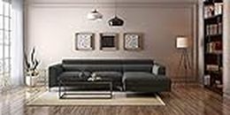 Furniture street Grey Modern sectional Sofa Set for Living Room/Wooden Sofa Set for Home/l Shape Sofa Set/Office