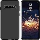 LOXXO® Samsung S10 Back Cover Crystal Clear Case, Soft TPU Thin Cover with Electroplated Edge Slim Case for Samsung Galaxy S10 (Black Candy Silicon)