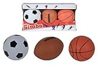 Simba 107352005 - Bälle Set, 3 Stück, Fußball, Basketball, Football, Durchmesser 9-10cm, Für Kinder ab 3 Jahren