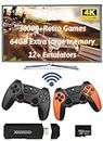 EqiEch Wireless Retro Game Console, 4K Plug & Play Video TV Game Stick Built in 30,000 Games, 10+ Emulators with Dual 2.4G Wireless Controllers and 64G TF Card