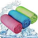 YQXCC Cooling Towel 3 Pcs 120 x 30 cm Microfiber Towel For Instant Cooling Relief, Cool Cold Towel for Yoga Golf Travel Gym Sports Camping Football & Outdoor Sports