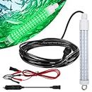 120 2835 SMD LED Underwater Fishing Light，8" 10.5W DC 12V 1000ML Green Night Fishing Finder Attractor, IP68 Submersible Boat Lamp for Lure Bait Snook Crappie, 22.3ft Cord Wire &Cigarette Adapter Wire